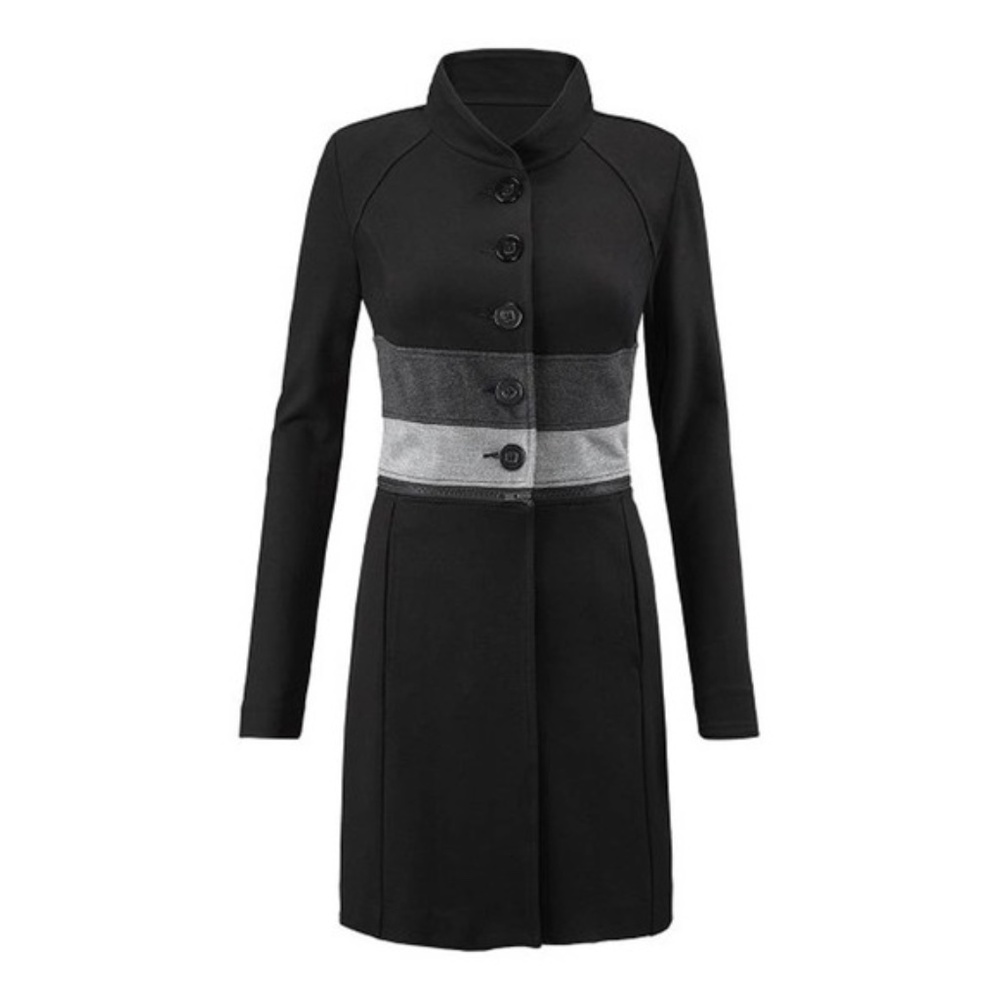 NWT Cabi Convertible Zip-Off Jacket Coat Black Gray 2-in-1 Size Large Style 3176